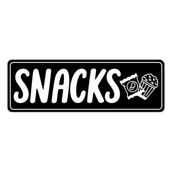 Signs ByLITA Standard Snacks Sign (Black) - Large