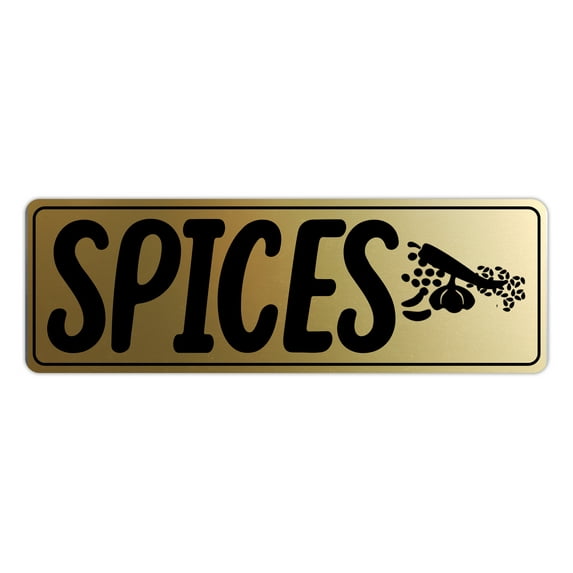 Signs ByLITA Standard Spices Sign (Brushed Gold) - Large