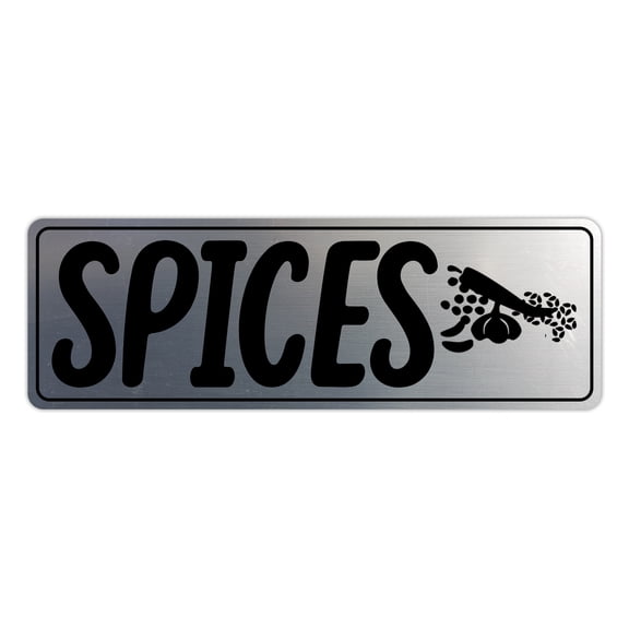 Signs ByLITA Standard Spices Sign (Brushed Silver) - Large