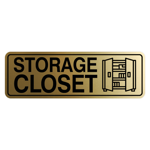 Signs ByLITA Standard Storage Closet Sign (Brushed Gold) - Small