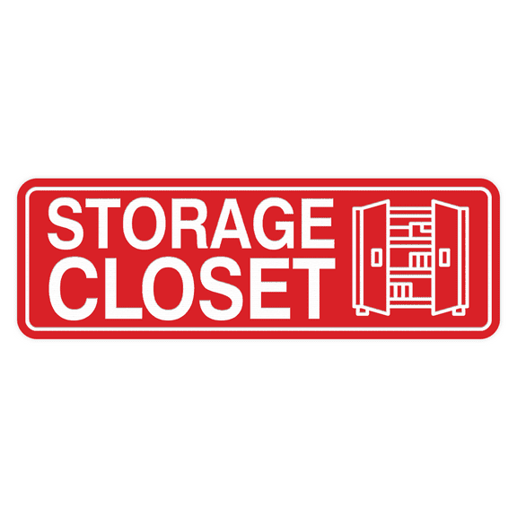 Signs ByLITA Standard Storage Closet Sign (Red) - Large