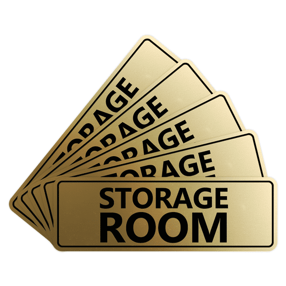 Storage Unit Sign Examples Signs ByLITA Standard Storage Room Sign (Brushed Gold) - Small (5 Pack ...