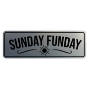 Signs ByLITA Standard Sunday Funday Door or Wall Sign Easy Installation | Durable Construction | Religious Greetings | Sunday School Welcome Signs | Church | Faith Sign (Brushed Silver) - Small