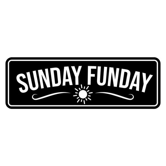Signs ByLITA Standard Sunday Funday Door or Wall Sign Easy Installation | Durable Construction | Religious Greetings | Sunday School Welcome Signs | Church | Faith Sign (Black) - Small