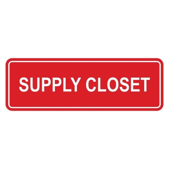 Signs ByLITA Standard Supply Closet Wall or Door Sign | Office Storage Signage (Red) - Large