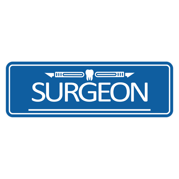 Signs ByLITA Standard Surgeon Tooth Graphic Medical Office Decor Sign (Blue) - Medium