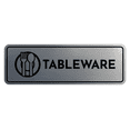 thumbnail image 1 of Signs ByLITA Standard Tableware Door or Wall Sign Easy Installation | Durable Construction | Kitchen Essentials | Hygiene | AirBnB Signs Sign (Brushed Silver) - Small, 1 of 7