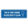 thumbnail image 1 of Signs ByLITA Standard This is Your Throne, Please Keep it Clean Door or Wall Sign Durable ABS Plastic | Laser Engraved | Easy Installation | Elegant Design Sign (Blue) - Medium, 1 of 7