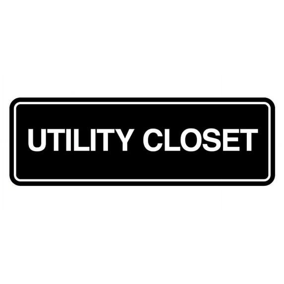 Signs ByLITA Standard Utility Closet Wall or Door Sign | Easy Installation | Office & Home Sign (Black) - Large
