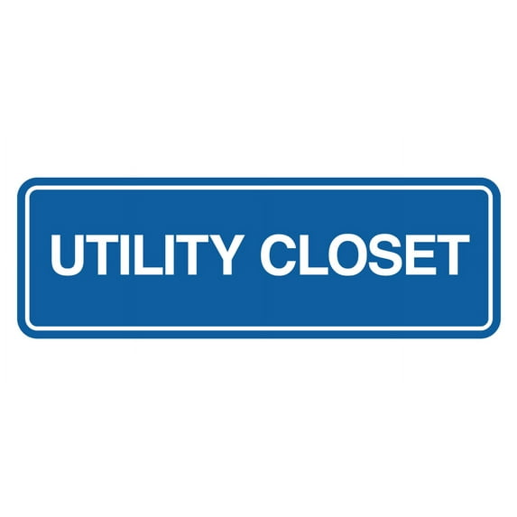Signs ByLITA Standard Utility Closet Wall or Door Sign | Easy Installation | Office & Home Sign (Blue) - Small
