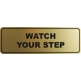 thumbnail image 1 of Signs ByLITA Standard Watch Your Step Wall or Door Sign | Health and Safety Signage (Brushed Gold) | Small (1 Pack), 1 of 9