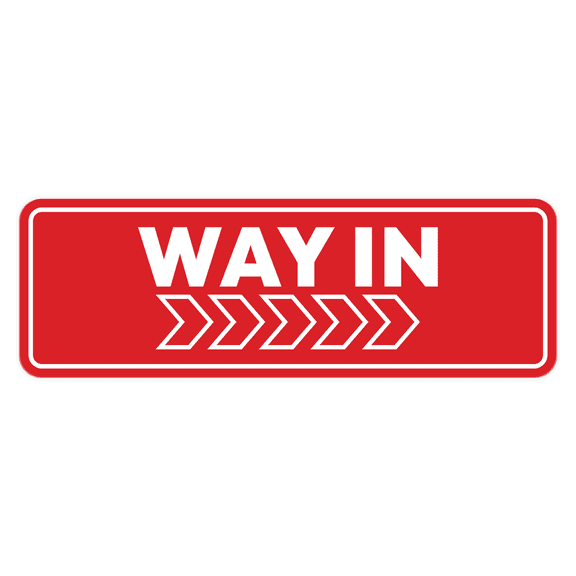 Signs ByLITA Standard Way In Door or Wall Sign Durable ABS Plastic | Laser Engraved | Easy Installation | Elegant Design Sign (Red) - Large