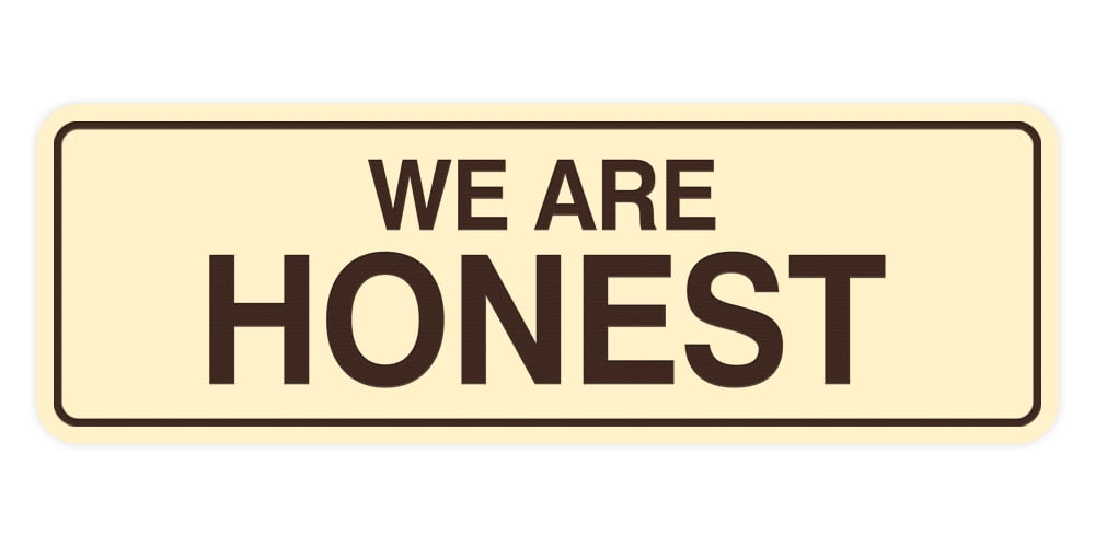 Honest Bar Sign Signs ByLITA Standard We are honest Sign (Ivory/Dark Brown) - Small ...