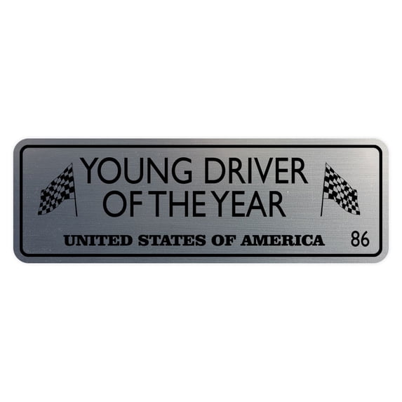 Signs ByLITA Standard Young Driver Of The Year Sign (Brushed Silver) - Large