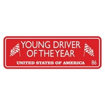 Signs ByLITA Standard Young Driver Of The Year Sign (Red) - Large