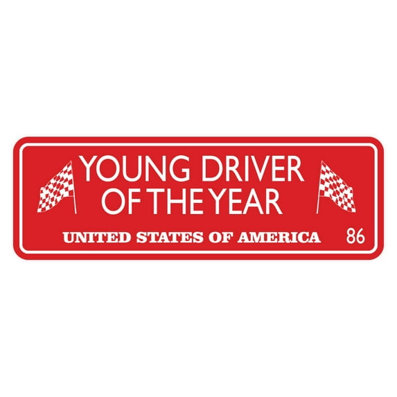 Signs ByLITA Standard Young Driver Of The Year Sign (Red) - Medium