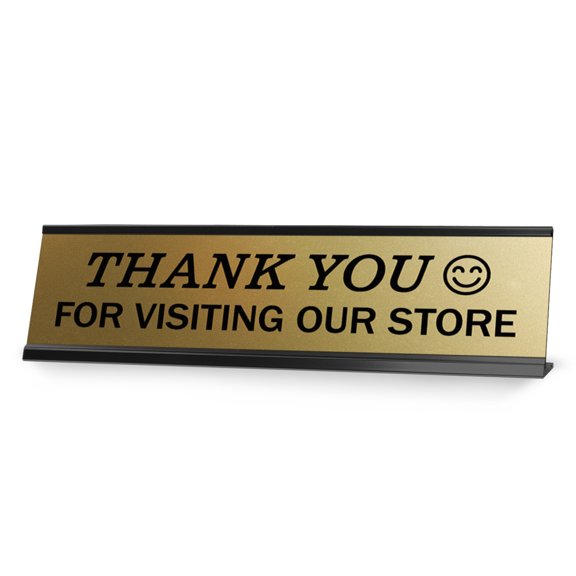 Signs ByLITA Thank You For Visiting Our Store Black Frame Desk Sign (2x8")