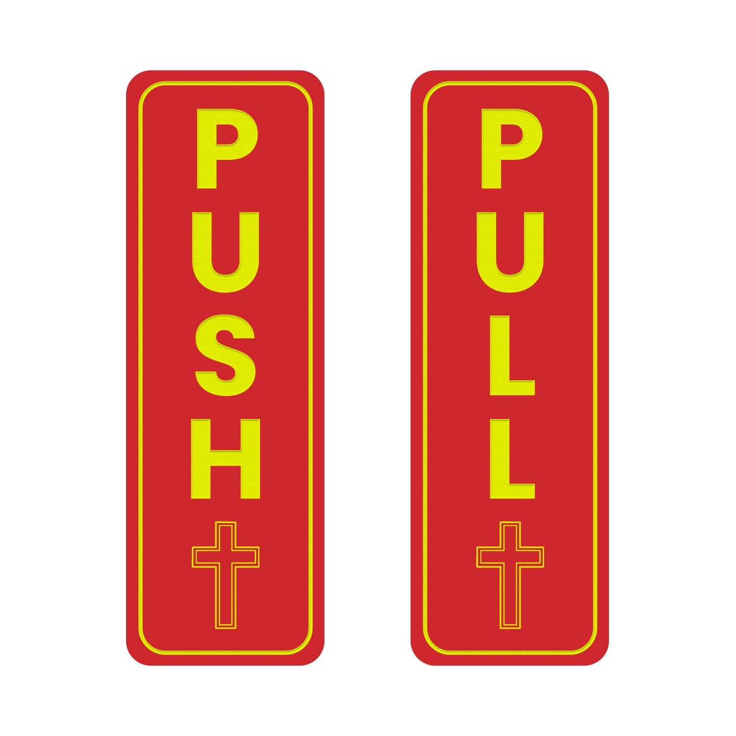 Signs ByLITA Vertical Push and Pull Door Signs (Church Crosses) Door ...