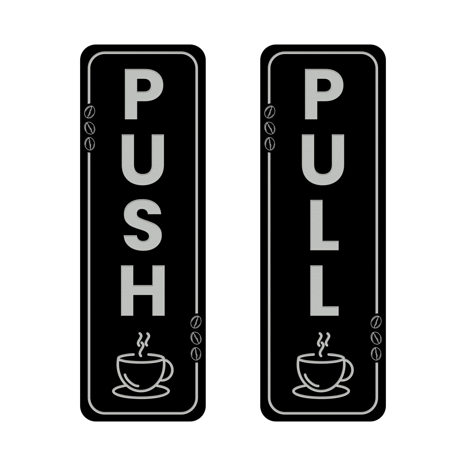 Cups Only Sign Signs ByLITA Vertical Push and Pull Door Signs (Coffee Cups) Door Sign ...