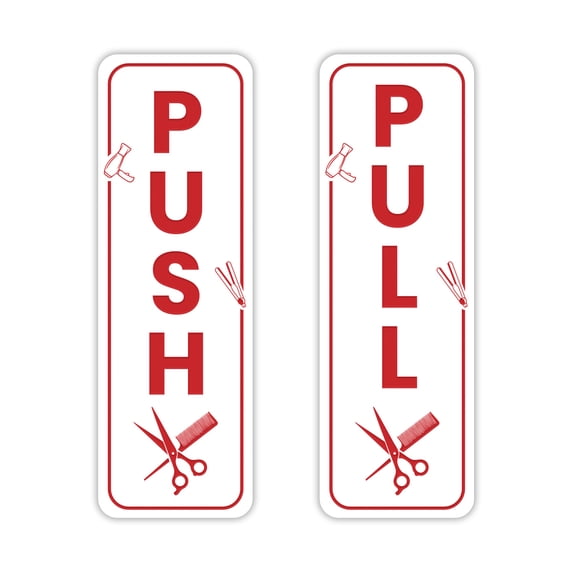 Signs ByLITA Vertical Push and Pull Door Signs (Hairdressers) Door Sign ...