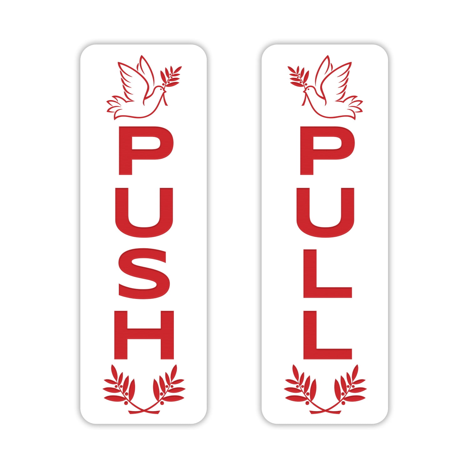 Signs ByLITA Vertical Push and Pull Door Signs (Peace Doves) Door Sign ...
