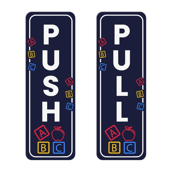 Signs ByLITA Vertical Push and Pull Door Signs (Pre-School ABC Blocks)- Small