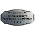 thumbnail image 1 of Signs ByLITA Victorian Be Considerate Keep Noise to a Minimum Sign - Laser-Engraved Lettering | Durable ABS Plastic | Vibrant Colors | Powerful Foam Tape (Brushed Silver) - Medium, 1 of 3