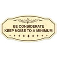 thumbnail image 1 of Signs ByLITA Victorian Be Considerate Keep Noise to a Minimum Sign - Laser-Engraved Lettering | Durable ABS Plastic | Vibrant Colors | Powerful Foam Tape (Ivory/Dark Brown) - Large, 1 of 3
