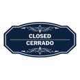 thumbnail image 1 of Signs ByLITA Victorian Closed/Cerrado Bilingual Sign (Navy Blue / White) - Large, 1 of 7