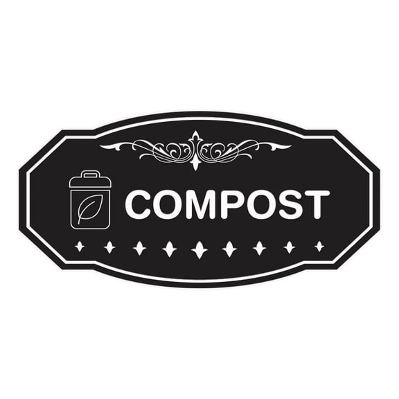 Signs ByLITA Victorian Compost Sign (Black) - Small