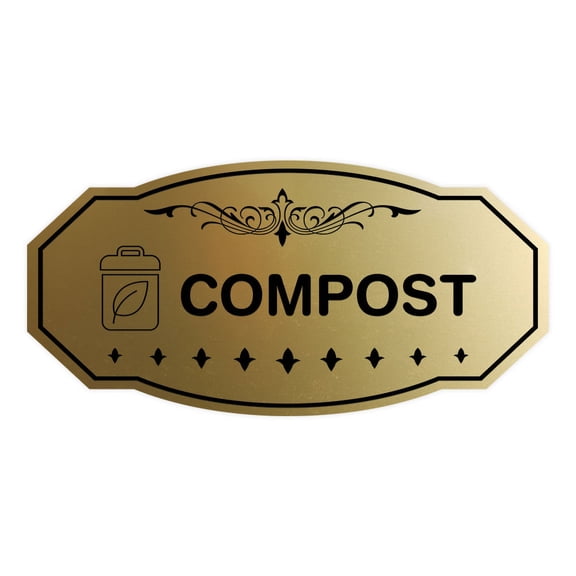 Signs ByLITA Victorian Compost Sign (Brushed Gold) - Small