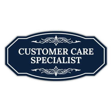 Signs ByLITA Victorian Customer Care Specialist Graphic Sign (Navy Blue / White) - Large