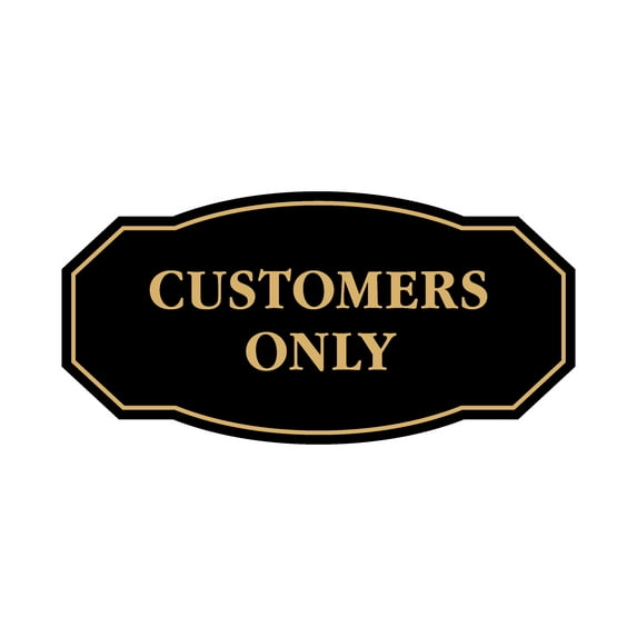 Signs ByLITA Victorian Customers Only Business Sign (Black Gold) - Medium