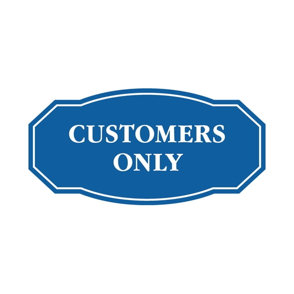 Signs ByLITA Victorian Customers Only Business Sign (Blue) - Small