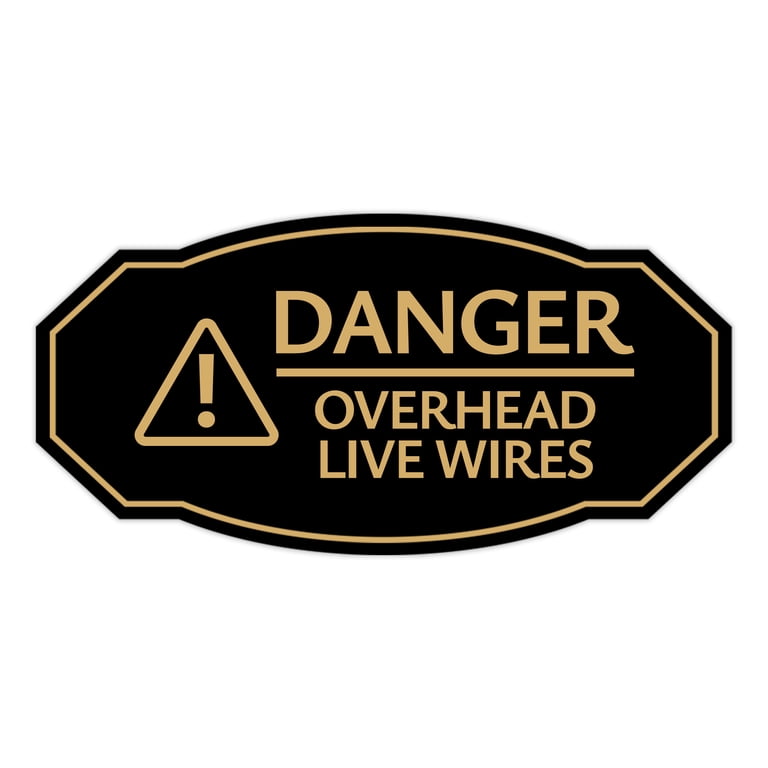 Signs ByLITA Victorian Danger Overhead Live Wires ABS Plastic
