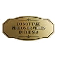 thumbnail image 1 of Signs ByLITA Victorian Do not Take Photos Or Videos In The Spa Sign (Brushed Gold) - Small, 1 of 1