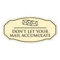 thumbnail image 1 of Signs ByLITA Victorian Don't Let your Mail Accumulate Durable ABS Plastic | Laser Engraved | Easy Installation | Elegant Design Sign (Ivory/Dark Brown) - Large, 1 of 8