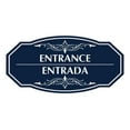 thumbnail image 1 of Signs ByLITA Victorian Entrance-Entrada Bilingual Sign (Navy Blue / White) - Medium, 1 of 7