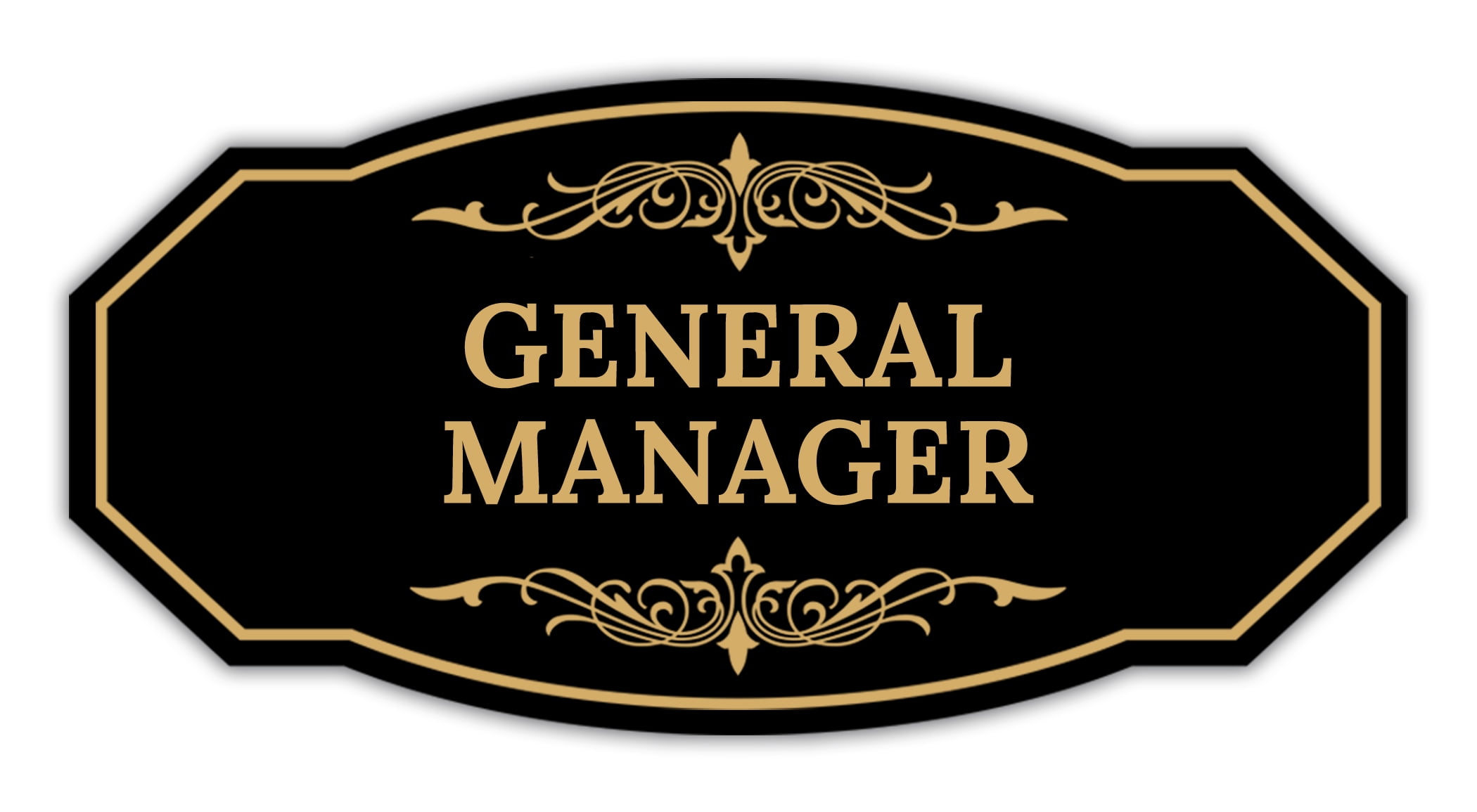 General Manager Lettering Signs ByLITA Victorian General Manager Graphic Sign (Black /Gold ...