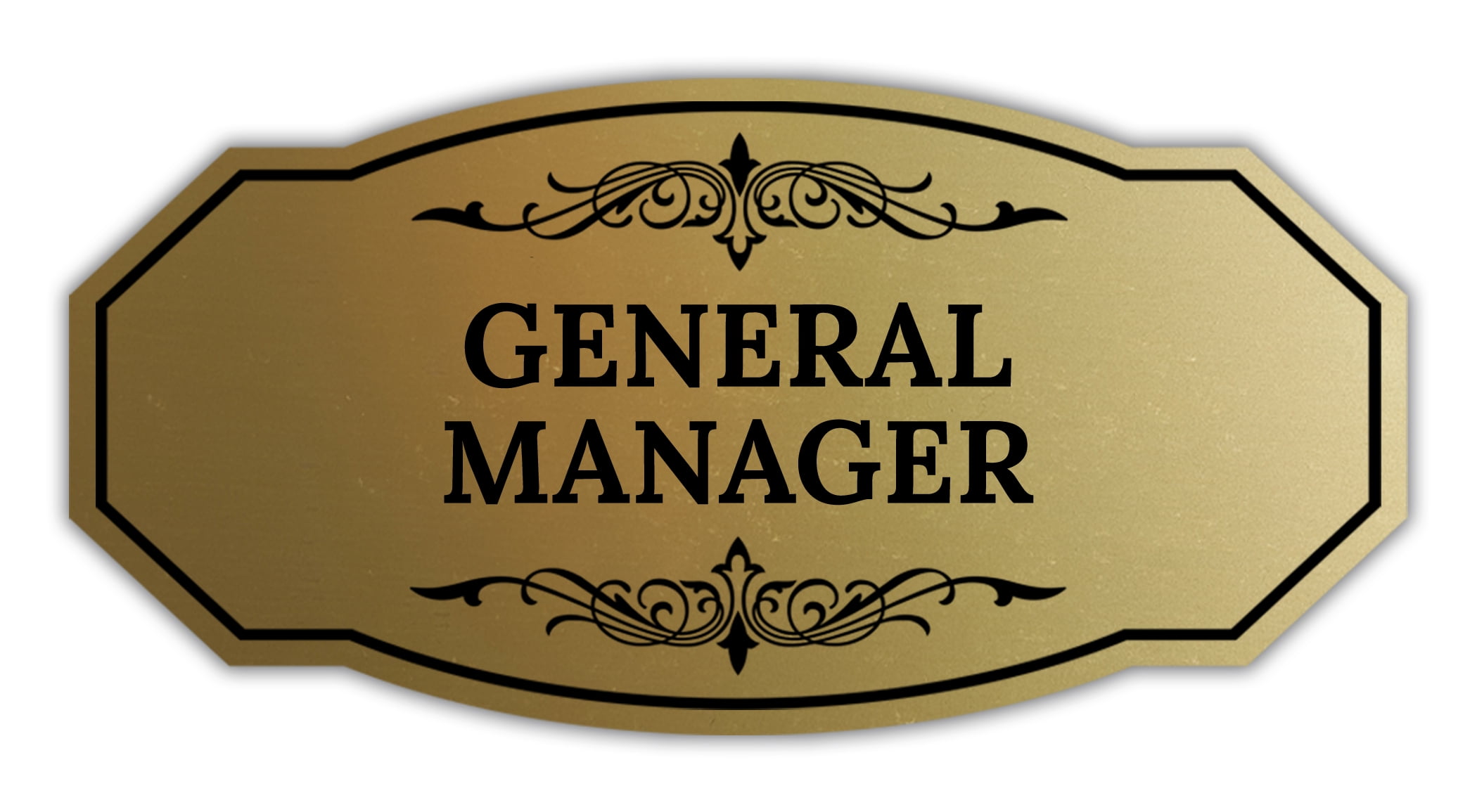 General Manager Lettering Signs ByLITA Victorian General Manager Graphic Sign (Brushed Gold ...