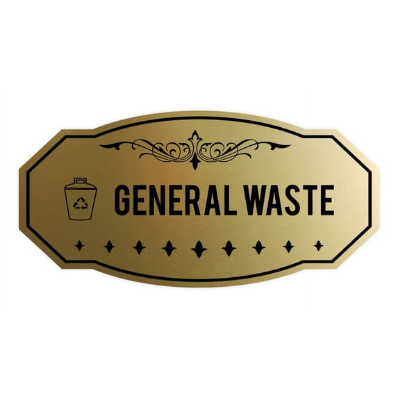 Signs ByLITA Victorian General Waste Sign (Brushed Gold) - Small