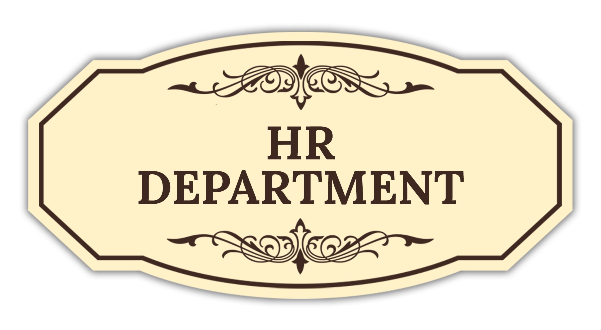 Hr Signage Examples Signs ByLITA Victorian HR Department Graphic Sign (Ivory/Dark Brown ...
