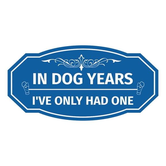 Signs ByLITA Victorian In Dog Years I've Only Had One Sign (Blue) - Medium