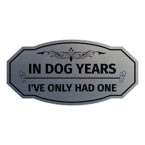 Signs ByLITA Victorian In Dog Years I've Only Had One Sign (Brushed Silver) - Small