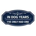 thumbnail image 1 of Signs ByLITA Victorian In Dog Years I've Only Had One Sign (Navy Blue / White) - Large, 1 of 8