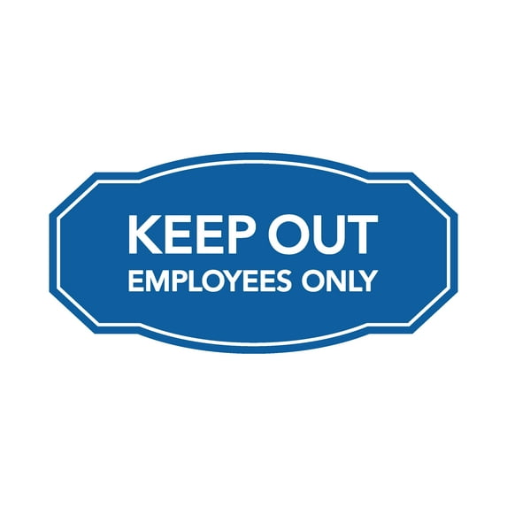 Signs ByLITA Victorian Keep Out Employees Only Business Sign (Blue) - Small