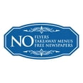 thumbnail image 1 of Signs ByLITA Victorian No Flyers No Takeaway Menus No Free Newspapers Durable ABS Plastic | Laser Engraved | Easy Installation | Elegant Design Sign (Blue) - Large, 1 of 8