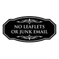 thumbnail image 1 of Signs ByLITA Victorian No Leaflets Or Junk Email Durable ABS Plastic | Laser Engraved | Easy Installation | Elegant Design Sign (Black) - Large, 1 of 8