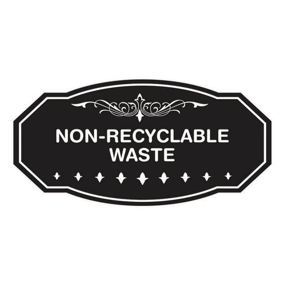 Signs ByLITA Victorian Non-Recyclable Waste Sign (Black) - Small