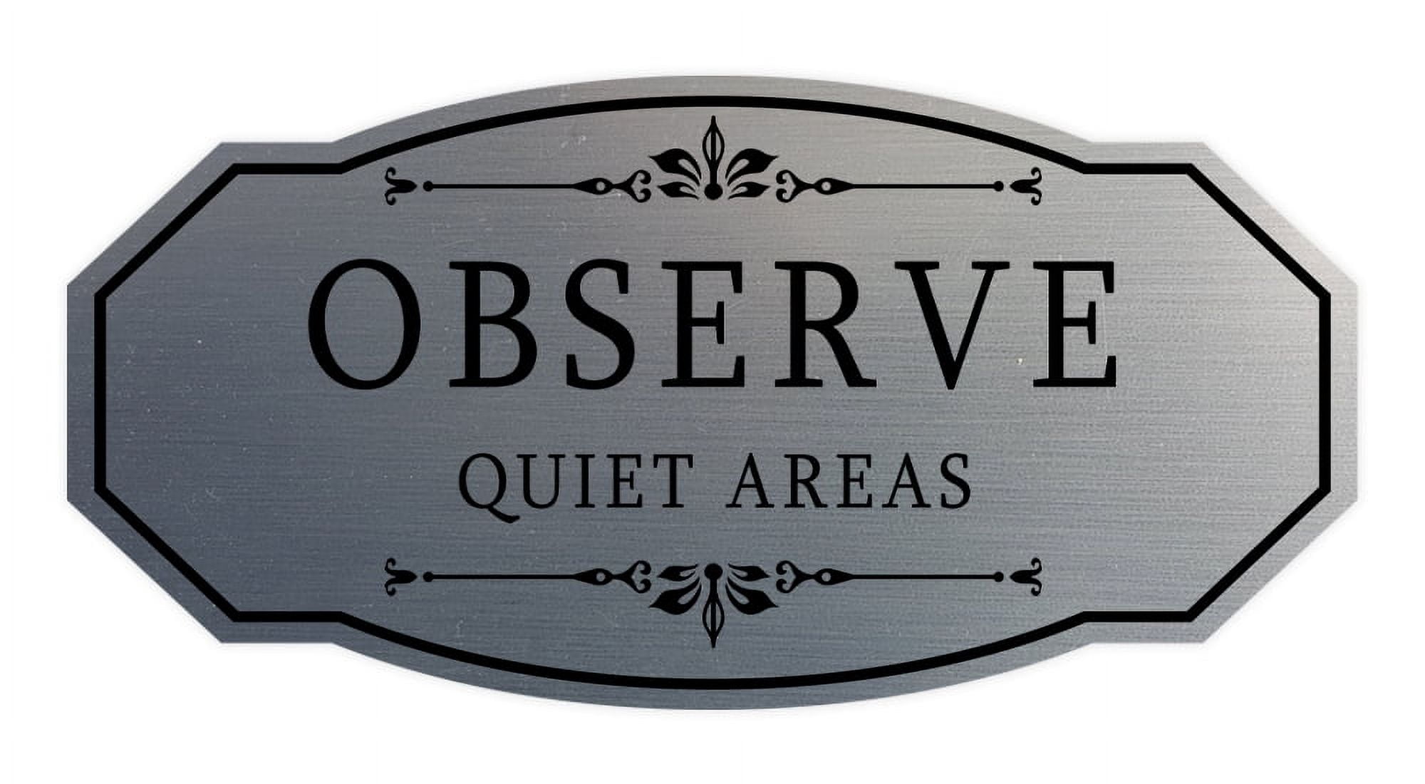 Signs ByLITA Victorian Observe Quiet Areas Sign (Brushed Silver ...